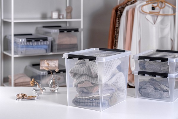 SmartStore Classic storage boxes in wardrobe